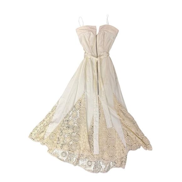 NWT Free People Sway With Me Midi Women Dress Ivory Sleeveless Embroidered sz 2 - Picture 10 of 16